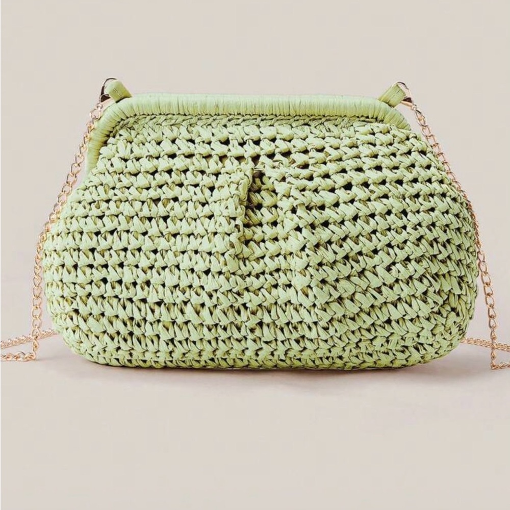SHEIN Light Green Woven Clutch